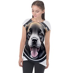 Dog Animal Puppy Pooch Pet Cap Sleeve High Low Top by Semog4