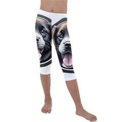 Dog Animal Puppy Pooch Pet Kids  Lightweight Velour Capri Leggings  by Semog4