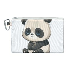 Cute Panda Bear Animal Cartoon Canvas Cosmetic Bag (large) by Semog4