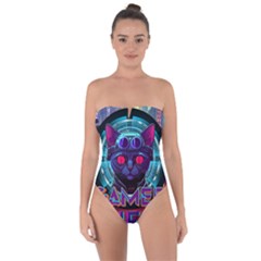 Gamer Life Tie Back One Piece Swimsuit by minxprints