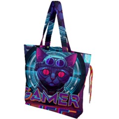 Gamer Life Drawstring Tote Bag by minxprints