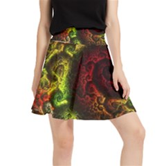 Green And Red Lights Wallpaper Fractal Digital Art Artwork Waistband Skirt by Semog4