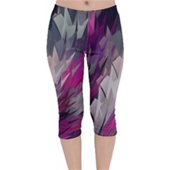 Colorful Artistic Pattern Design Velvet Capri Leggings  by Semog4