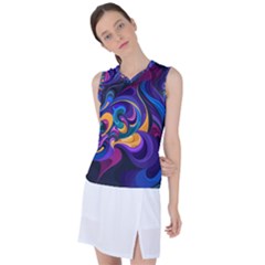 Colorful Waves Abstract Waves Curves Art Abstract Material Material Design Women s Sleeveless Sports Top by Semog4