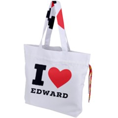 I Love Edward Drawstring Tote Bag by ilovewhateva