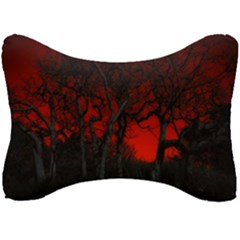 Dark Forest Jungle Plant Black Red Tree Seat Head Rest Cushion by Semog4