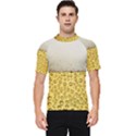 Texture Pattern Macro Glass Of Beer Foam White Yellow Art Men s Short Sleeve Rash Guard View1