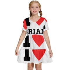 I Love Brian Kids  Short Sleeve Tiered Mini Dress by ilovewhateva