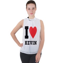 I Love Kevin Mock Neck Chiffon Sleeveless Top by ilovewhateva