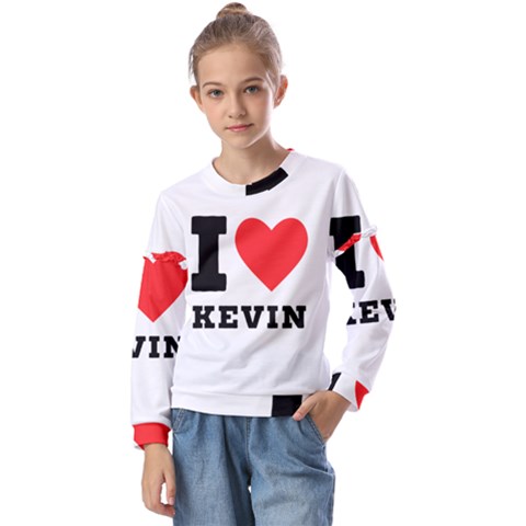 I Love Kevin Kids  Long Sleeve Tee With Frill  by ilovewhateva