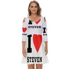 I Love Steven Shoulder Cut Out Zip Up Dress by ilovewhateva