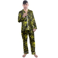 Background Graphic Beautiful Wallpaper Yellow Men s Long Sleeve Satin Pajamas Set by Jancukart