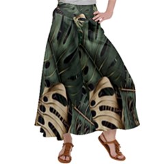 Tropical Leaves Foliage Monstera Nature Home Art Women s Satin Palazzo Pants by Jancukart