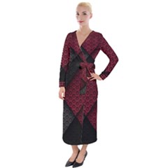 Red Black Abstract Pride Abstract Digital Art Velvet Maxi Wrap Dress