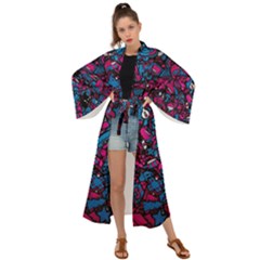 Grafitti Graffiti Abstract Artwork Digital Maxi Kimono by Semog4