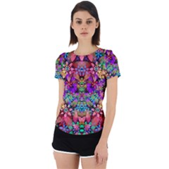 Flower Patterns Abstract Pattern Digital Art Back Cut Out Sport Tee by Semog4