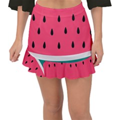 Watermelon Fruit Pattern Fishtail Mini Chiffon Skirt by Semog4