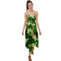 Green Military Background Camouflage Halter Tie Back Dress  View1