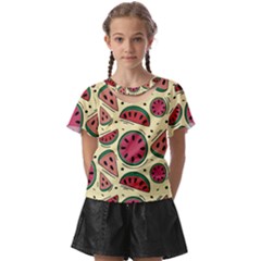 Watermelon Pattern Slices Fruit Kids  Front Cut Tee by Semog4