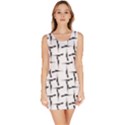 Precision Pursuit: Hunting Motif Black and White Pattern Bodycon Dress View1