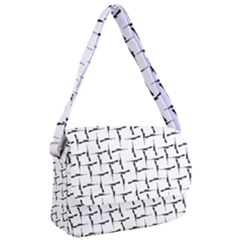 Precision Pursuit: Hunting Motif Black And White Pattern Courier Bag by dflcprintsclothing