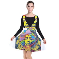 Psychedelic Rock Jimi Hendrix Plunge Pinafore Dress by Semog4