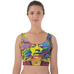 Psychedelic Rock Jimi Hendrix Velvet Crop Top by Semog4