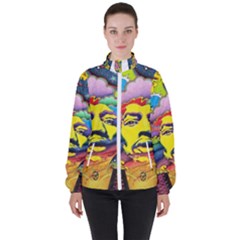 Psychedelic Rock Jimi Hendrix Women s High Neck Windbreaker by Semog4