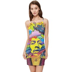 Psychedelic Rock Jimi Hendrix Summer Tie Front Dress by Semog4