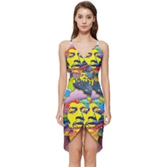 Psychedelic Rock Jimi Hendrix Wrap Frill Dress by Semog4