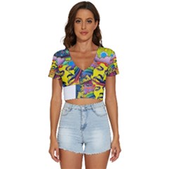 Psychedelic Rock Jimi Hendrix V-neck Crop Top by Semog4