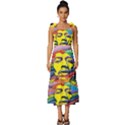 Psychedelic Rock Jimi Hendrix Tie-Strap Tiered Midi Chiffon Dress View1