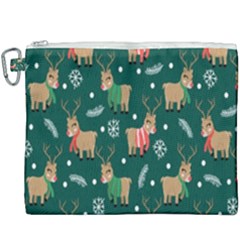 Cute Christmas Pattern Doodle Canvas Cosmetic Bag (xxxl) by Semog4