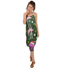 Colorful Funny Christmas Pattern Waist Tie Cover Up Chiffon Dress by Semog4