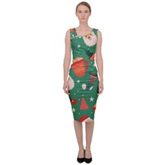 Colorful Funny Christmas Pattern Sleeveless Pencil Dress by Semog4