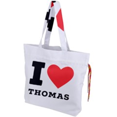 I Love Thomas Drawstring Tote Bag by ilovewhateva