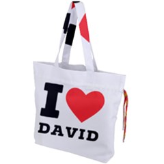 I Love David Drawstring Tote Bag by ilovewhateva