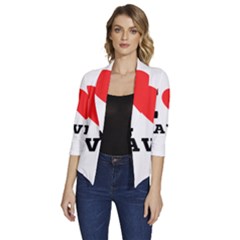 I Love David Women s Draped Front 3/4 Sleeve Shawl Collar Jacket by ilovewhateva