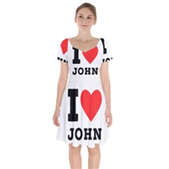 I Love John Short Sleeve Bardot Dress by ilovewhateva