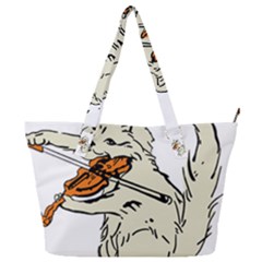 Cat Playing The Violin Art Full Print Shoulder Bag by oldshool