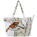 Cat Playing The Violin Art Full Print Shoulder Bag View1