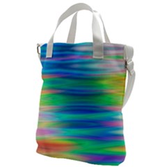 Wave Rainbow Bright Texture Canvas Messenger Bag by Semog4