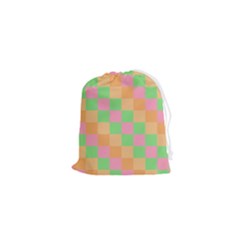 Checkerboard-pastel-squares Drawstring Pouch (xs) by Semog4