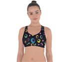 Abstract-background-retro-60s-70s Cross String Back Sports Bra View1