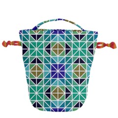 Mosaic-triangle-symmetry- Drawstring Bucket Bag by Semog4