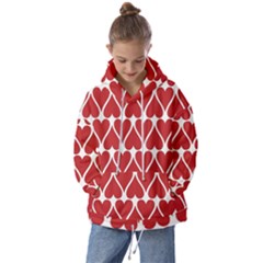 Hearts-pattern-seamless-red-love Kids  Oversized Hoodie by Semog4