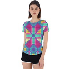 Checkerboard-squares-abstract--- Back Cut Out Sport Tee by Semog4