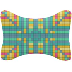 Checkerboard-squares-abstract- Seat Head Rest Cushion by Semog4