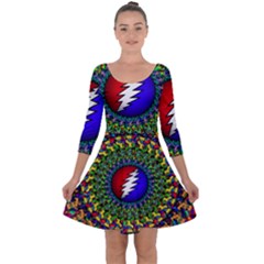 Grateful Dead Quarter Sleeve Skater Dress by Semog4