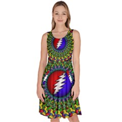 Grateful Dead Knee Length Skater Dress With Pockets by Semog4